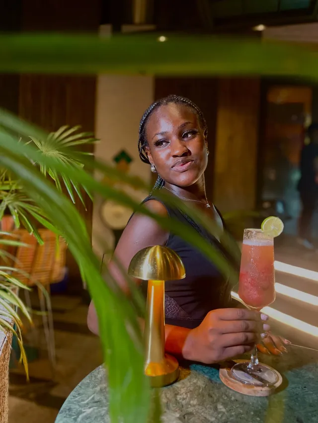 The bar mid-pour