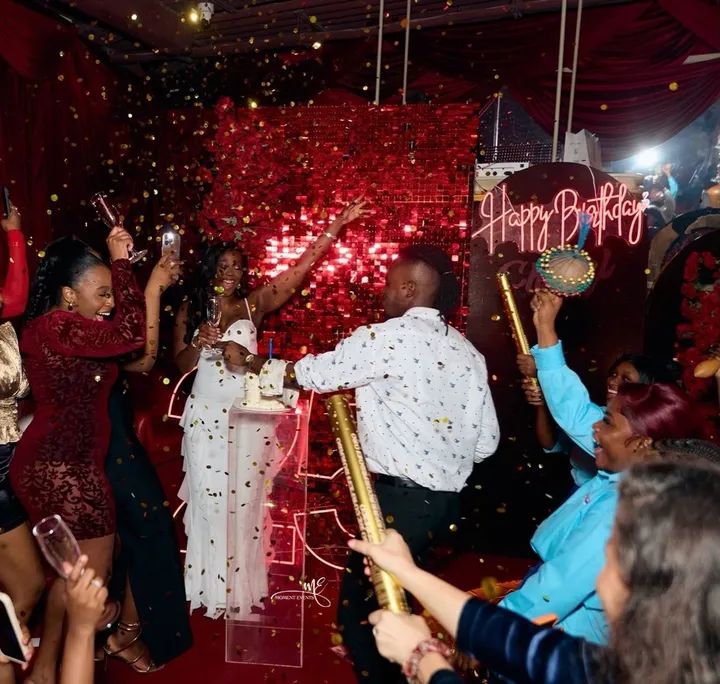 A birthday under gold confetti